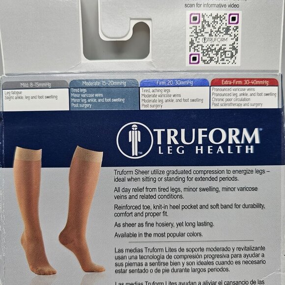 NWT Women's TRUFORM Lites Sheer Knee High Stocking 15-20 mmHg (Beige)  Medium - Picture 5 of 6